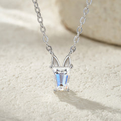Authentic Emerald Cut Moissanite Pendant Necklace in 925 Sterling Silver