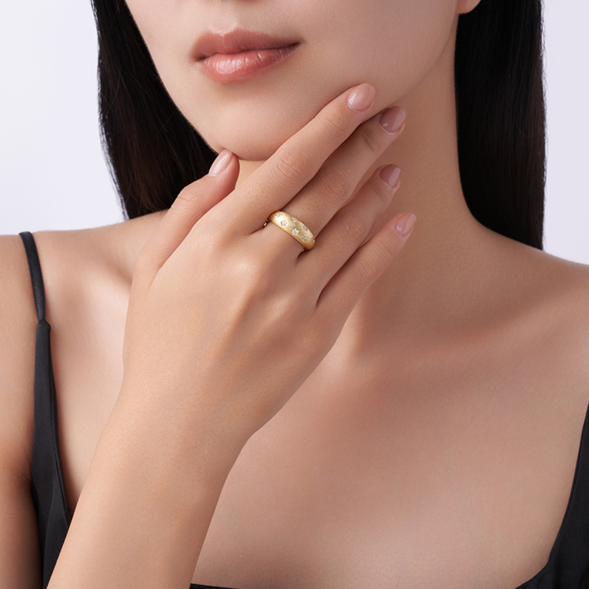 Viral Minimal-Luxe Moissanite Dome Band — Gold Plated & Sterling Silver