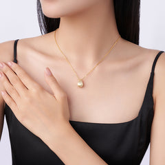 Moissanite Teardrop Necklace – 14K Gold Plated Sterling Silver