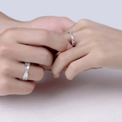 Certified Moissanite Couple Ring Set (His & Hers) | Brushed Band + Pavé Crossover Ring