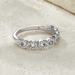 Linked Hearts Moissanite Band — Clean Silver, Maximum Sparkle