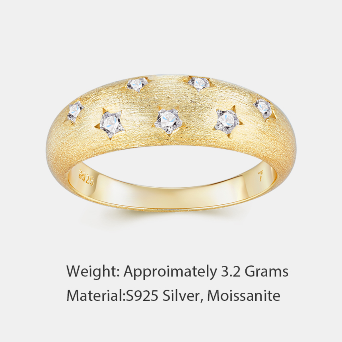 Viral Minimal-Luxe Moissanite Dome Band — Gold Plated & Sterling Silver