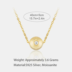 14K Gold Plated Moissanite Necklace 925 Sterling Silver – Round Pendant