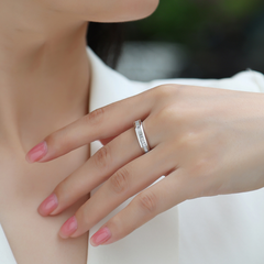 Authentic Moissanite Baguette Band Ring in 925 Sterling Silver | Certified Moissanite Wedding Ring