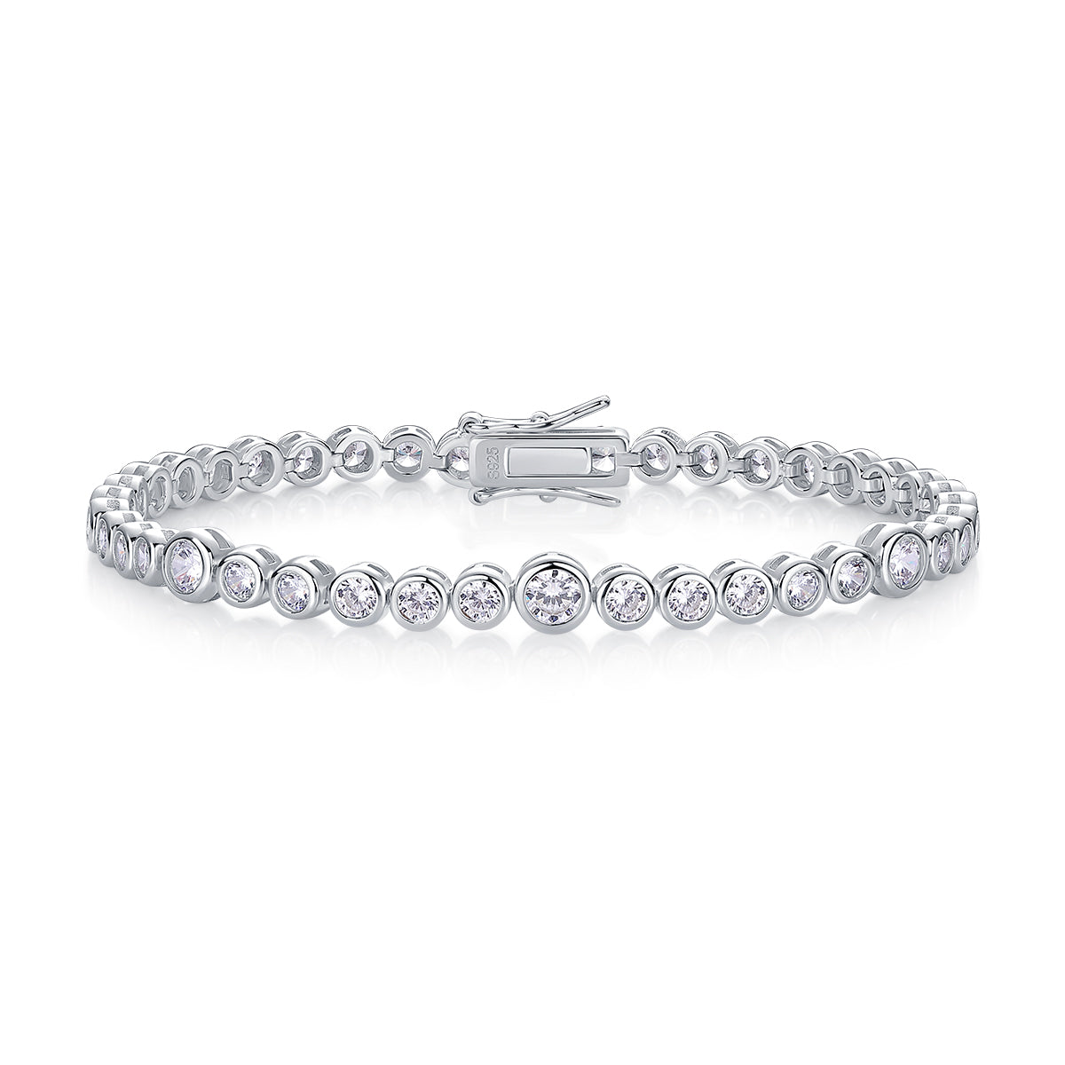 Moissanite Bezel Tennis Bracelet – S925 Sterling Silver