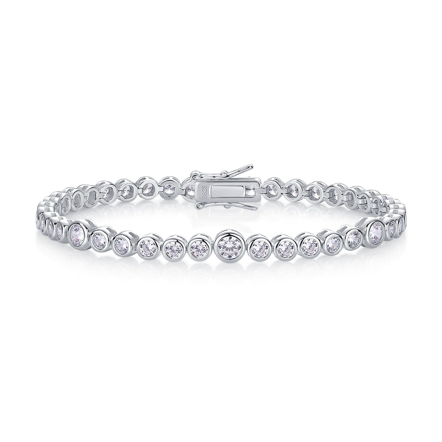 Moissanite Bezel Tennis Bracelet – S925 Sterling Silver