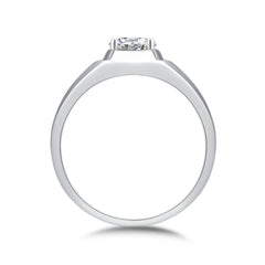 Modern Men's Round Moissanite Solitaire Ring | Certified Brilliance