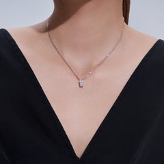 Authentic Emerald Cut Moissanite Pendant Necklace in 925 Sterling Silver