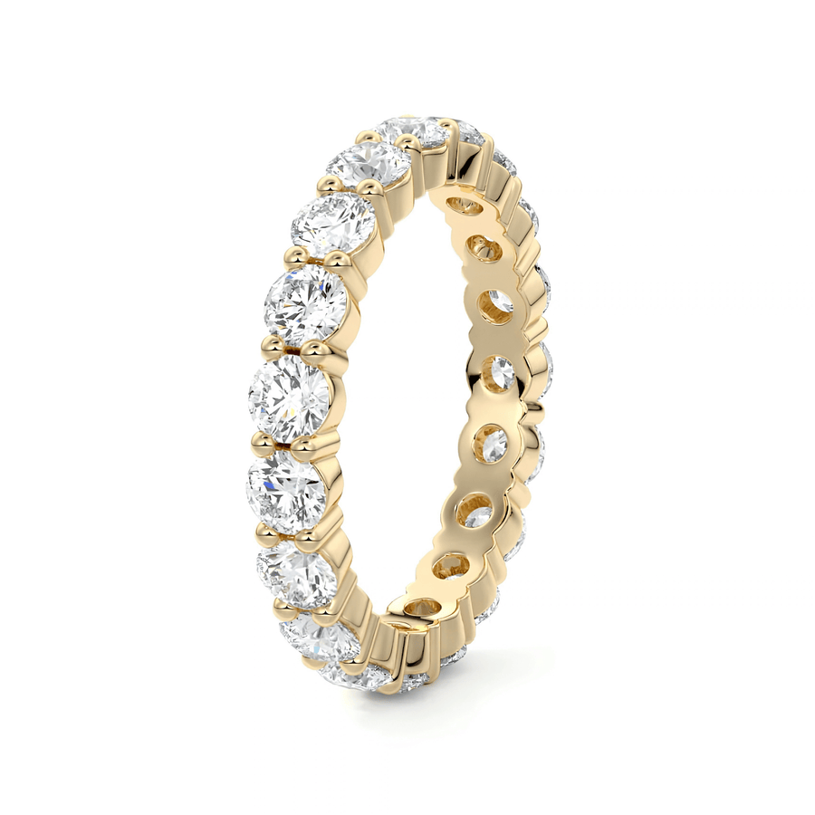 Round Moissanite Eternity Band, 14K Gold Filled, Bridal Ring