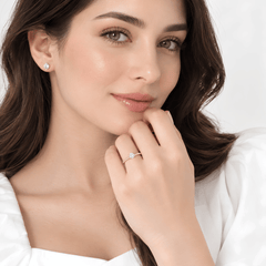Moissanite Solitaire Ring with Side Stones, 14K Gold Filled