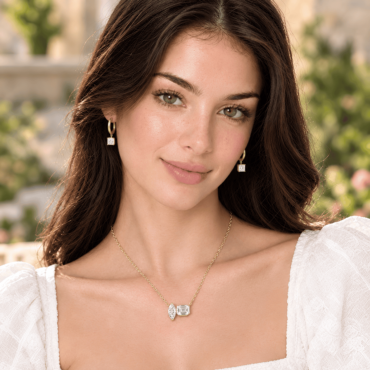 Moissanite Earrings & Necklace Set | Shop The Look | Free Shipping