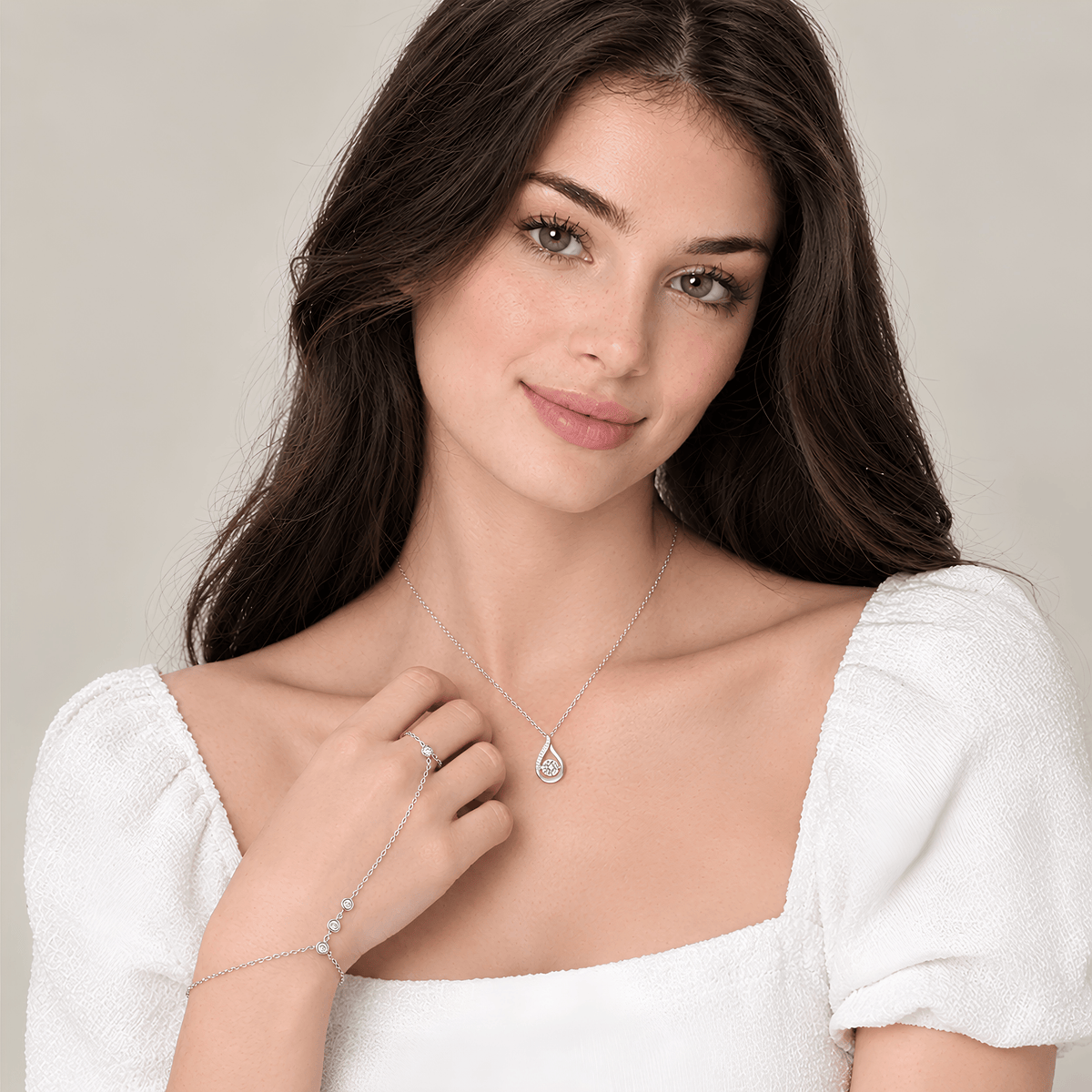 Moissanite Bracelet & Necklace Set | Shop The Look | Free Shipping