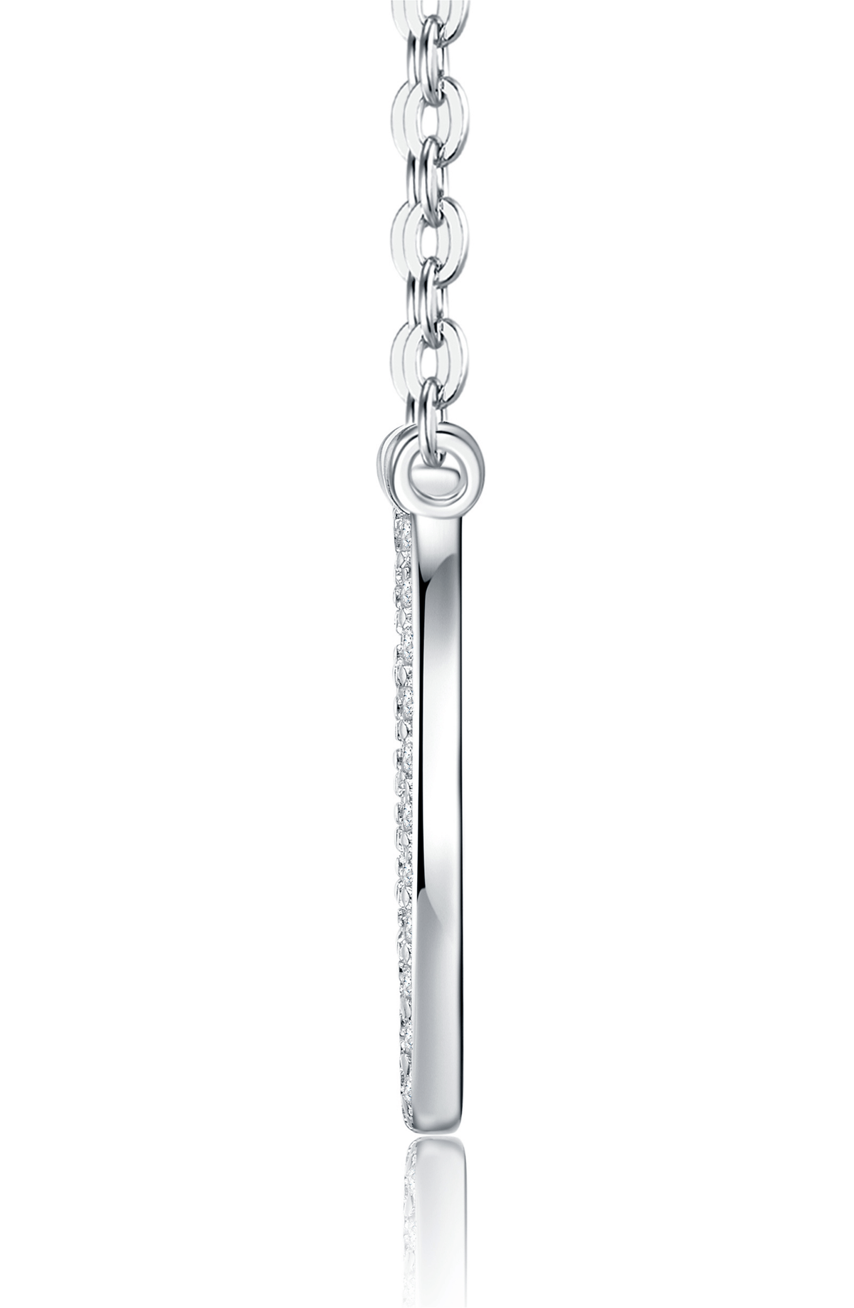 Moissanite Pavé Rounded Square Frame Necklace in S925 Sterling Silver