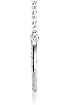 Moissanite Pavé Rounded Square Frame Necklace in S925 Sterling Silver