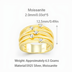 0.15ct Moissanite Ring – 18K Gold Plated 925 Sterling Silver
