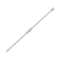 Moissanite Halo Link Bracelet – S925 Sterling Silver