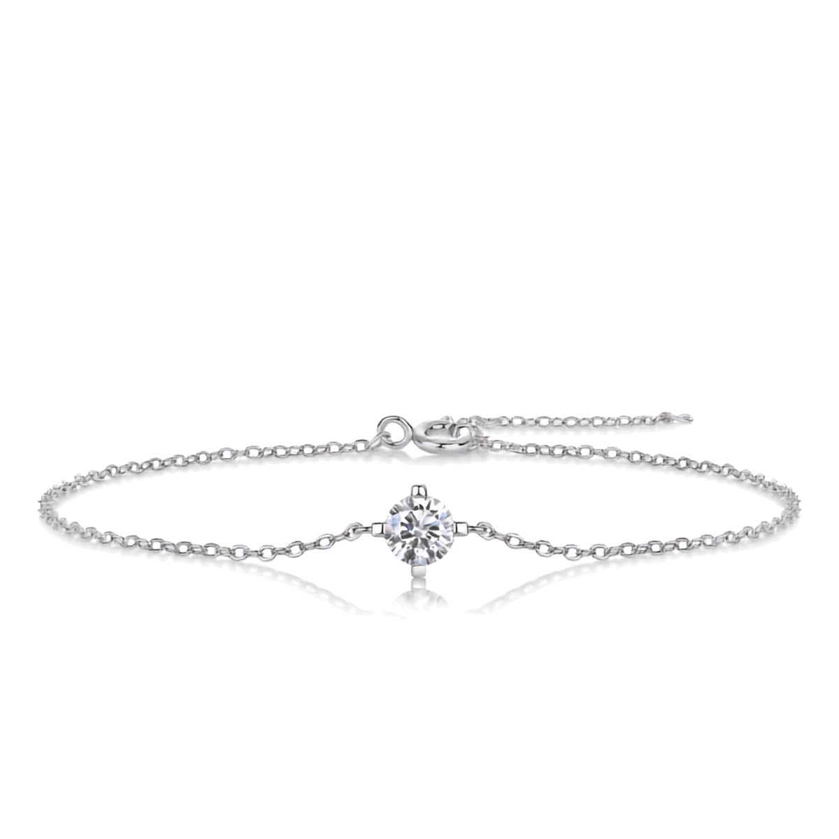 Moissanite Solitaire Bracelet – S925 Sterling Silver