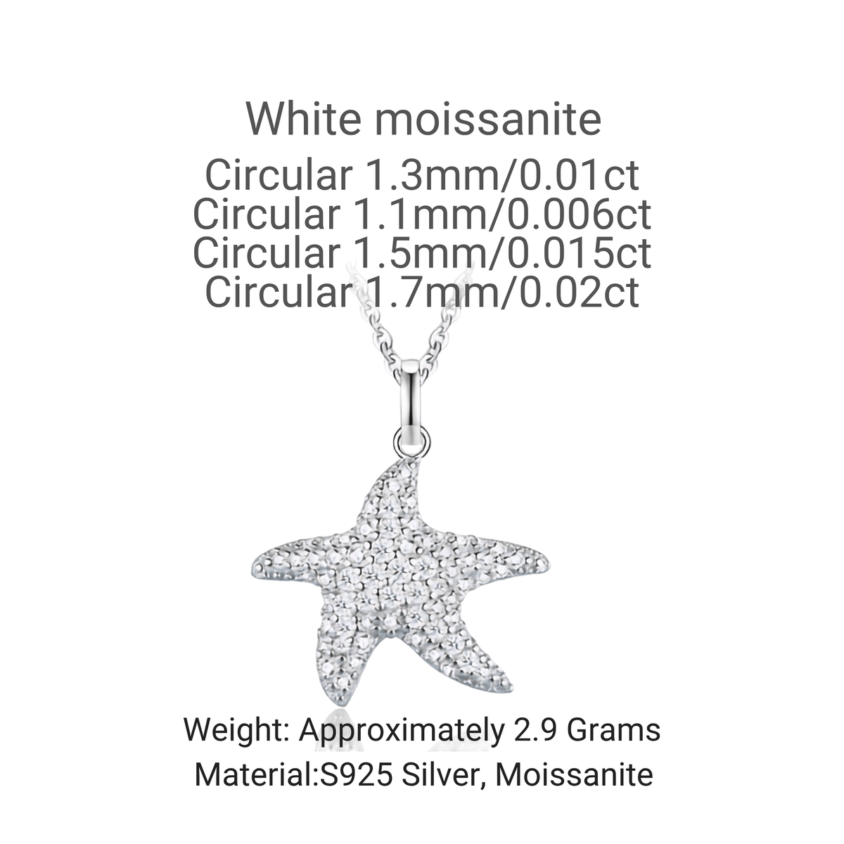 Sterling Silver Open Heart Moissanite Pendant Necklace
