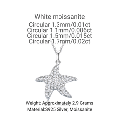 Sterling Silver Open Heart Moissanite Pendant Necklace