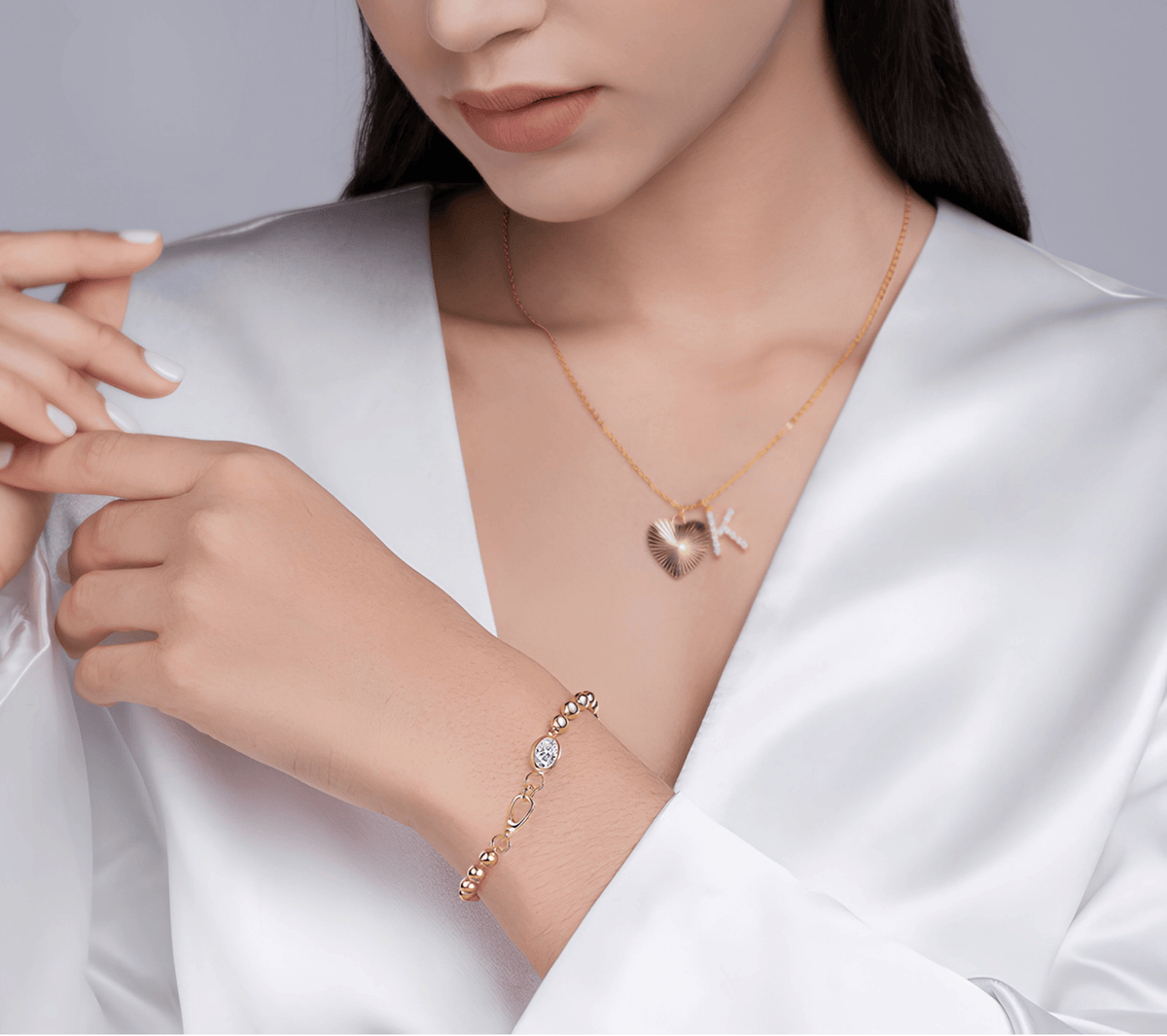 Moissanite Ball Chain Bracelet – 14K Gold Plated Sterling Silver
