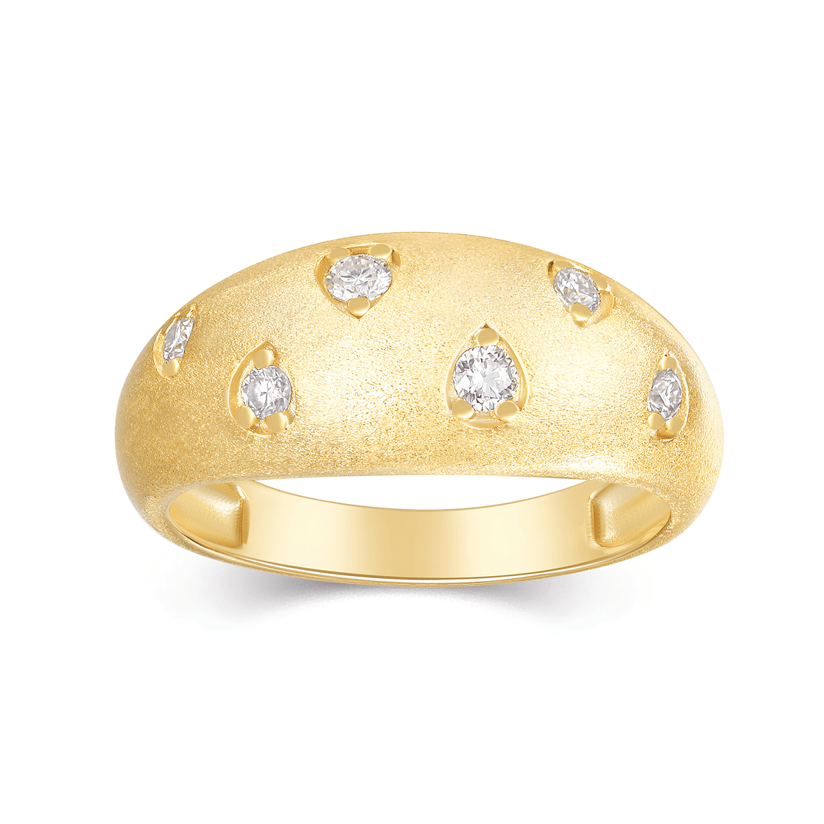 18K Gold Plated Moissanite Ring – 925 Sterling Silver