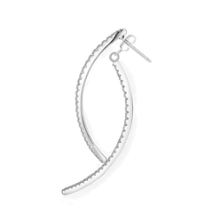 925 Sterling Silver Graduated Moissanite Curved Drop Stud Earrings (Premium Packaging)