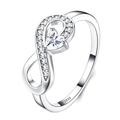 0.6ct Moissanite Ring in 925 Sterling Silver with Certificate