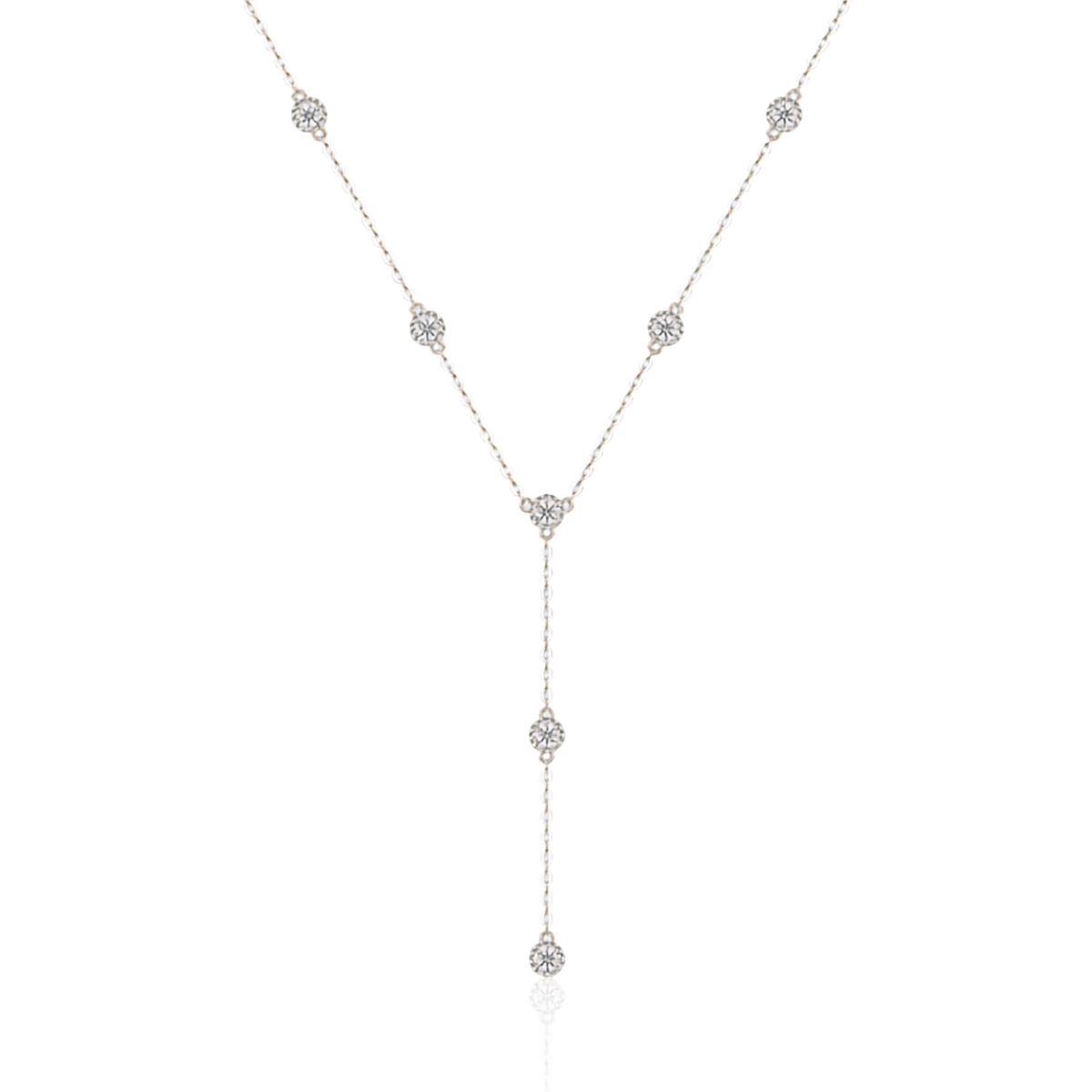 Authentic Moissanite Lariat Y-Necklace in 925 Sterling Silver