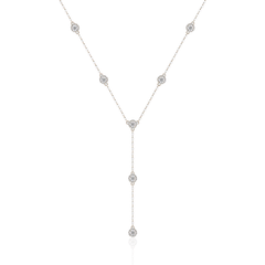 Authentic Moissanite Lariat Y-Necklace in 925 Sterling Silver