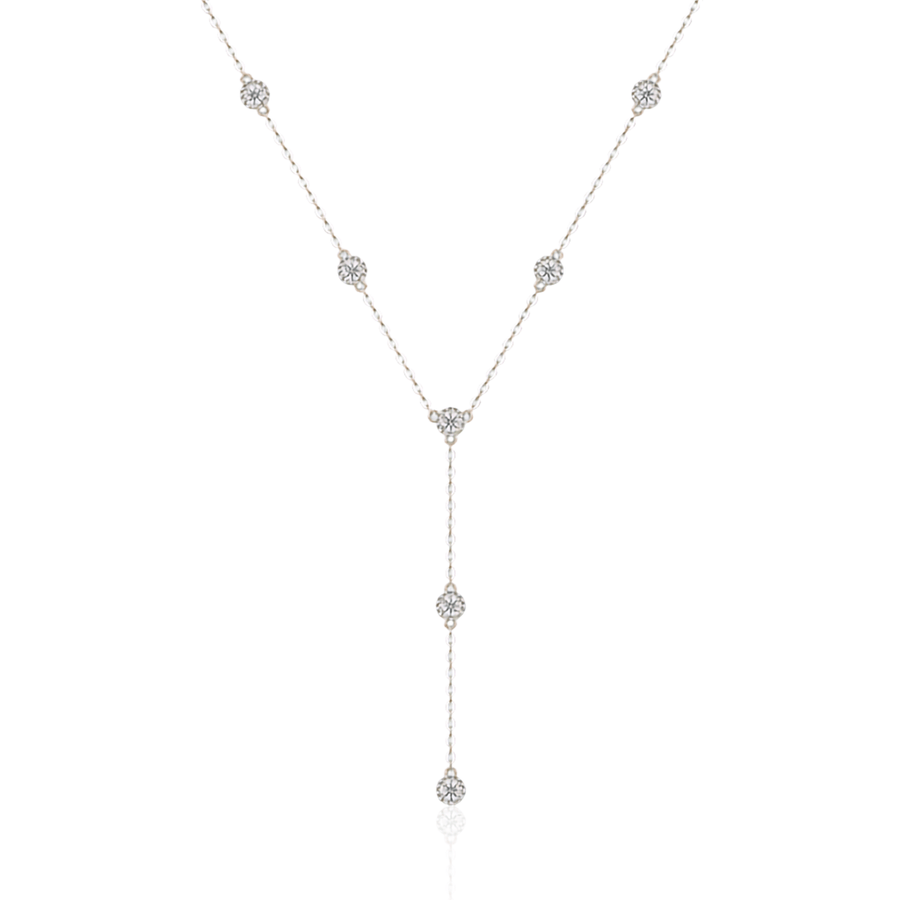 Authentic Moissanite Lariat Y-Necklace in 925 Sterling Silver