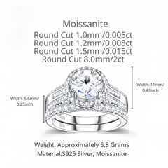 2.03ct Moissanite Engagement Ring in 925 Sterling Silver