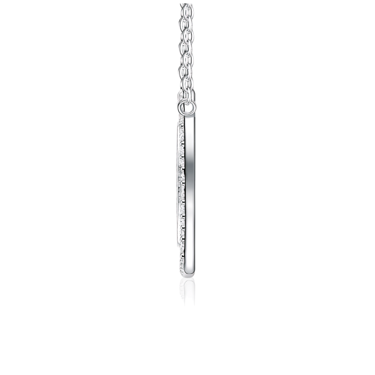 Moissanite Pavé Initial "O" Necklace in S925 Sterling Silver