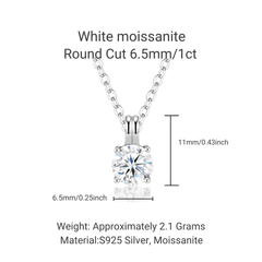 Sterling Silver Floating Heart Moissanite Pendant Necklace