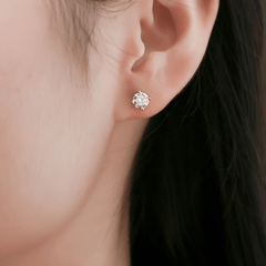 1 Carat Round Moissanite Stud Earrings in 925 Sterling Silver – 6.5mm