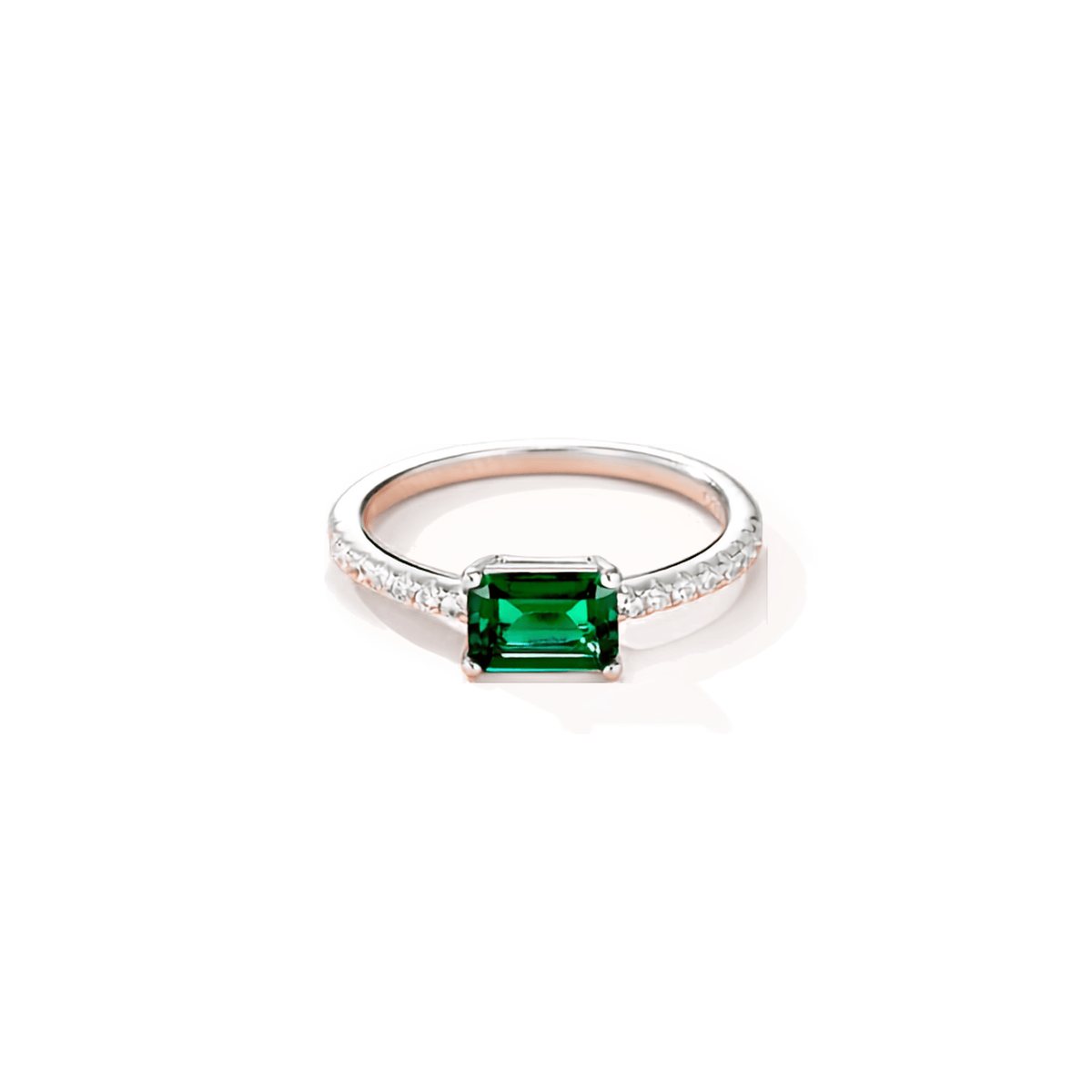 Green Moissanite Engagement Ring