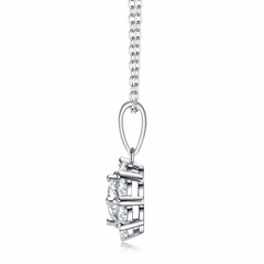 Sterling Silver Moissanite Cluster Pendant Necklace