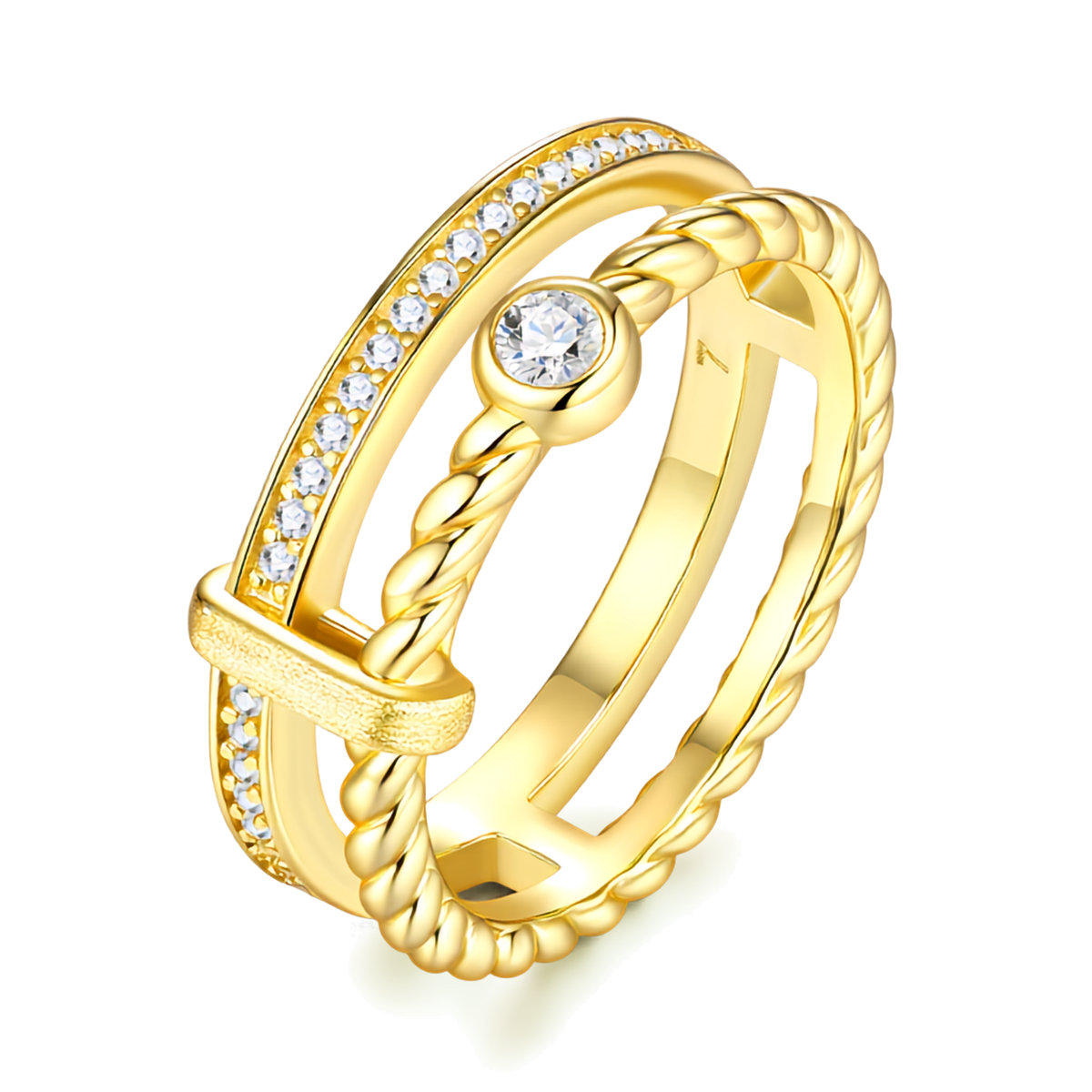 2.21ct Moissanite Ring in 925 Sterling Silver – Double Band Design