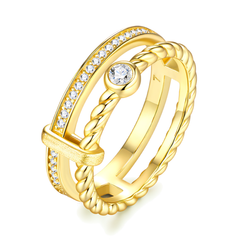 2.21ct Moissanite Ring in 925 Sterling Silver – Double Band Design