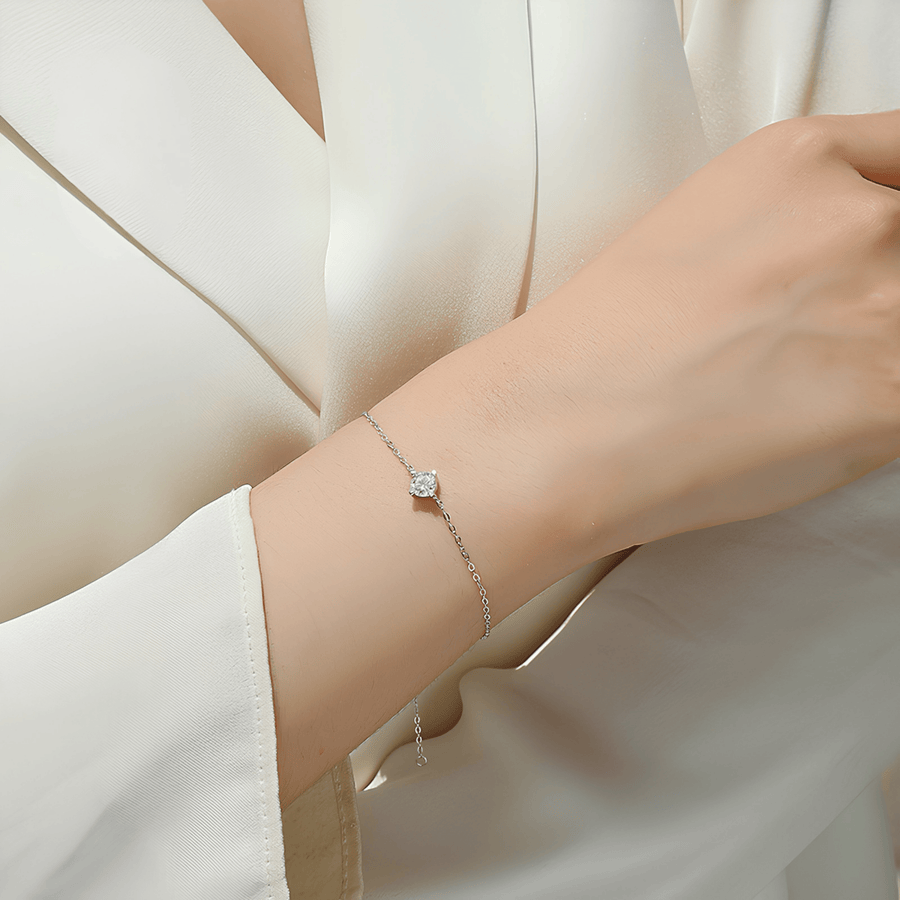 Moissanite Solitaire Bracelet – S925 Sterling Silver