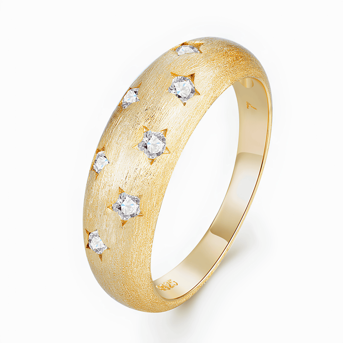 Viral Minimal-Luxe Moissanite Dome Band — Gold Plated & Sterling Silver