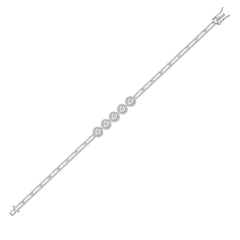 Moissanite Halo Link Bracelet – S925 Sterling Silver