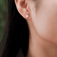 1 Carat Round Moissanite Stud Earrings in 925 Sterling Silver – 6.5mm