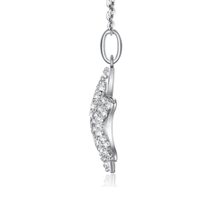 Sterling Silver Open Heart Moissanite Pendant Necklace