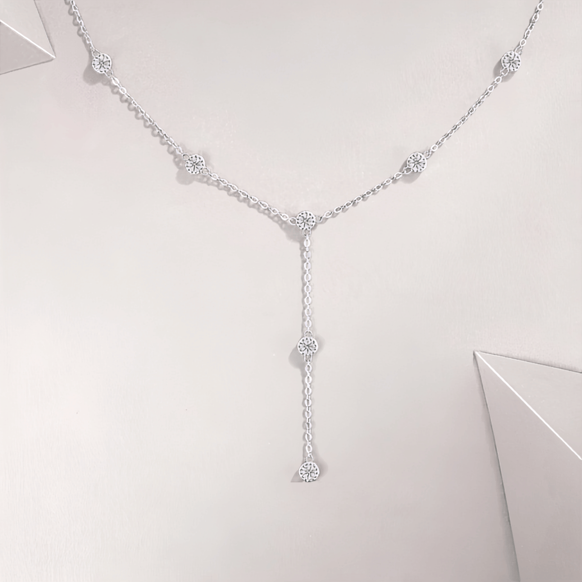 Authentic Moissanite Lariat Y-Necklace in 925 Sterling Silver