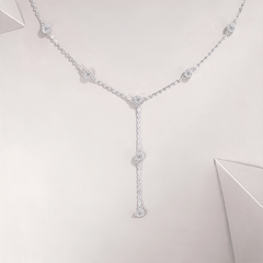 Authentic Moissanite Lariat Y-Necklace in 925 Sterling Silver
