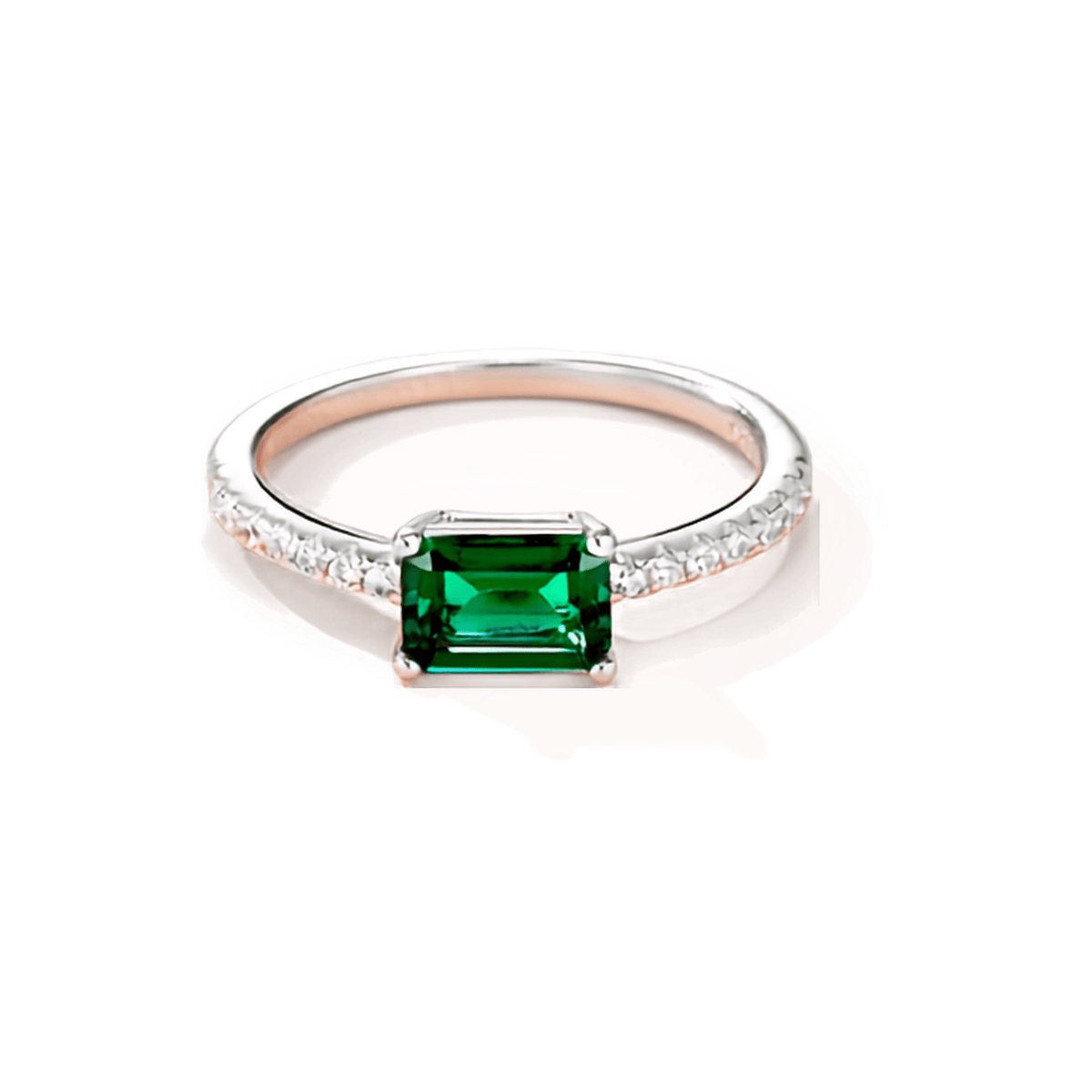 Green Moissanite Engagement Ring