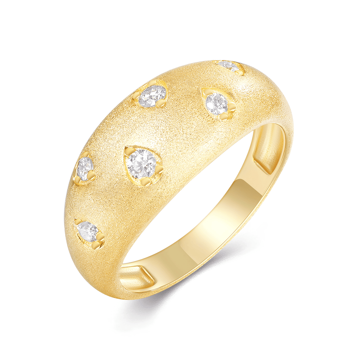 18K Gold Plated Moissanite Ring – 925 Sterling Silver