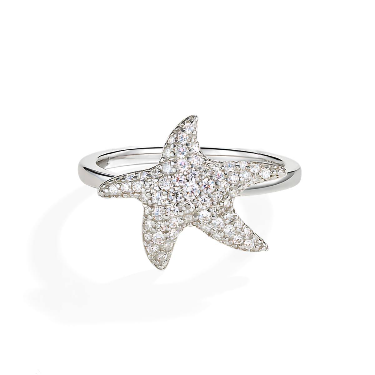 Moissanite Star Ring in 925 Sterling Silver