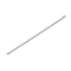 Moissanite Pavé Curb Chain Bracelet – S925 Sterling Silver