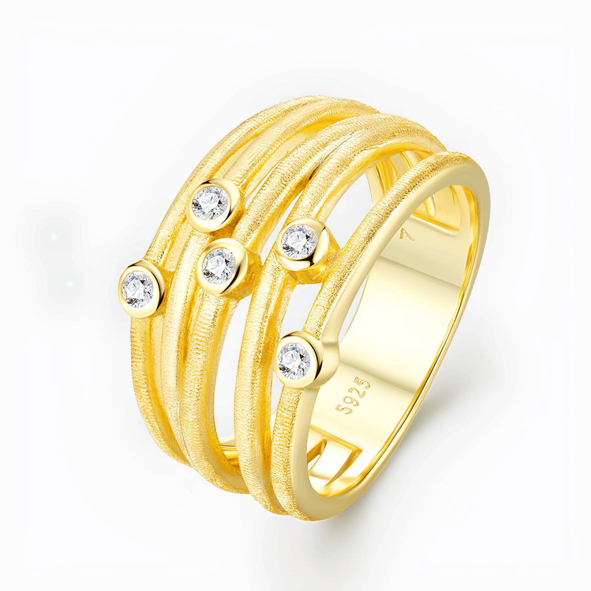0.15ct Moissanite Ring – 18K Gold Plated 925 Sterling Silver